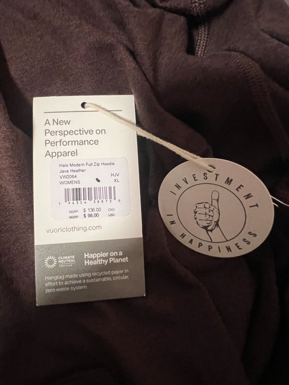Vuori Brown Zip-Up Hoodie - Picture 3 of 6